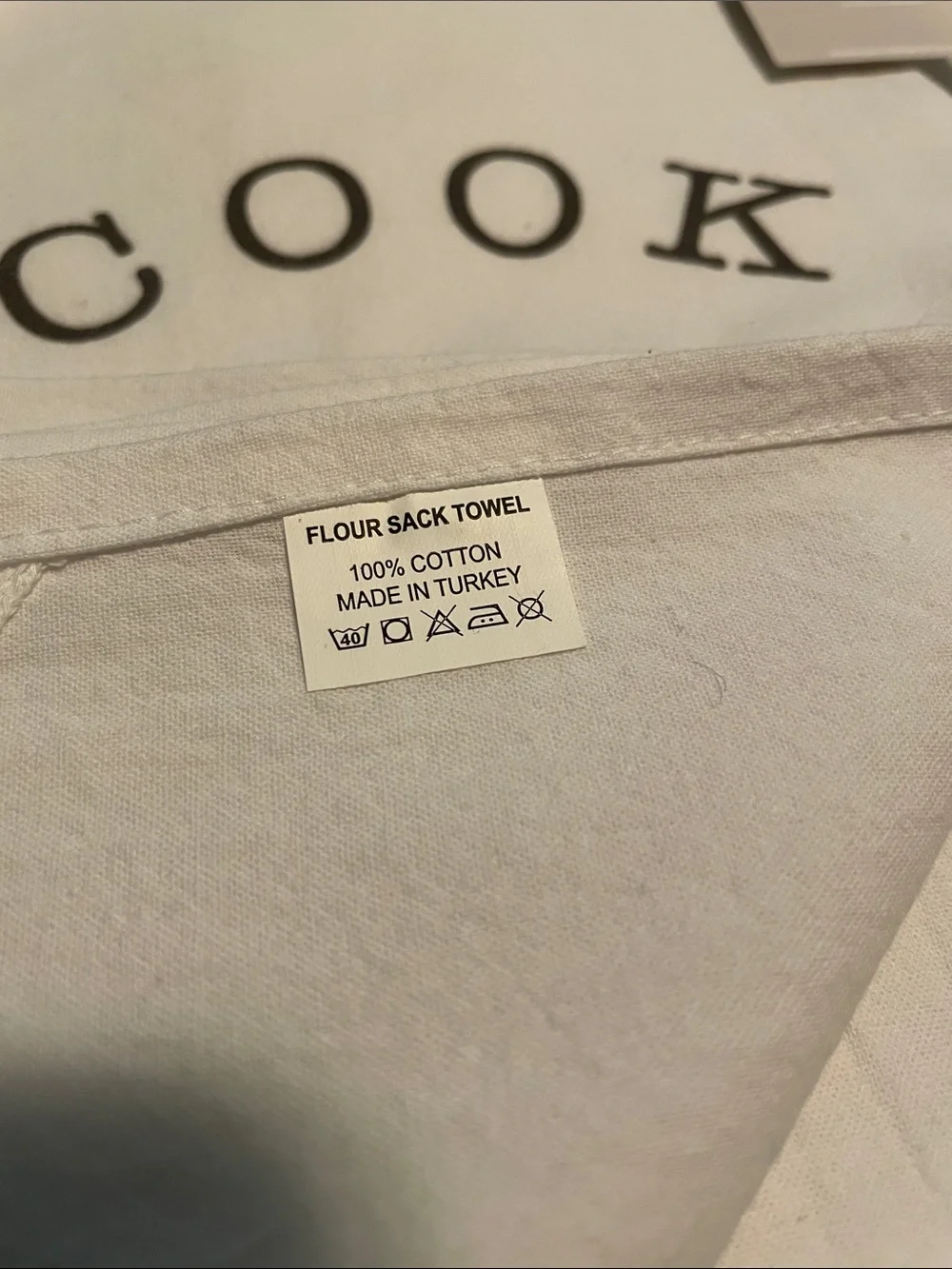 PORTER LANE HOME Tea Towel Set 27”x27” White Black